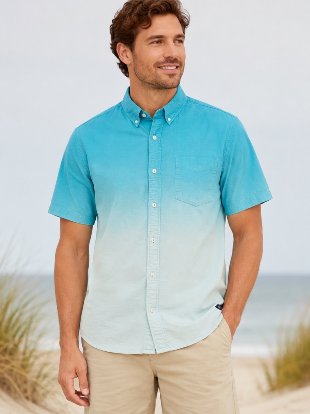 Sperry Ombre Cotton Button Down Shirt Large